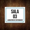 Placa Sinalização Sala 3 Laboratório Enfermagem 18x23cm 10un - 1
