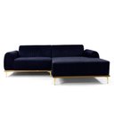 Ver imagem 2 de Sofá com Chaise Cocie 3 Lugares Reclinável 230cm Azul Marinho Sal Movelaria