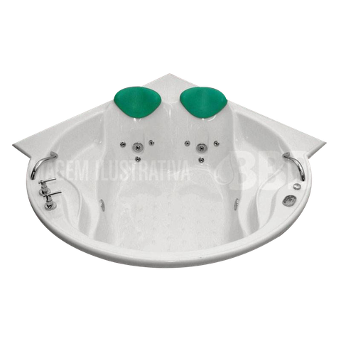 Banheira de Canto Sensuale Completa com Hidro em Acrílico (1,35x1,35x0,43)- 220v