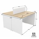 Ver imagem 7 de Conjunto Mesa Componível 2 Lugares 120x60cm + Armário Baixo Credenza para Escritório Corporativo