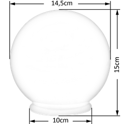 Globo de Vidro Fosco Esférico com Colar 10 X 15 - 2