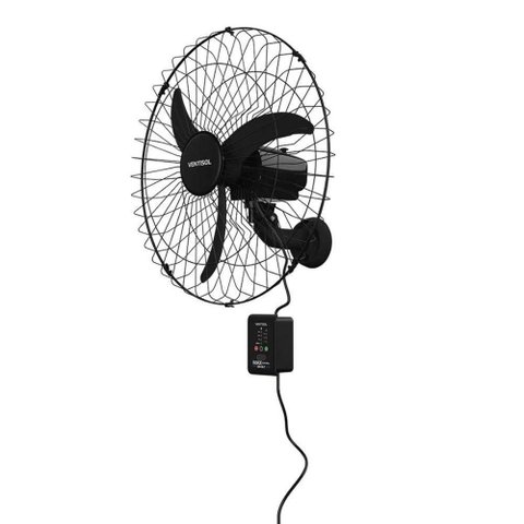 Ventilador de Parede Ventisol Grade Metal 60cm Controle Remoto Preto Bivolt