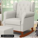 Ver imagem 2 de Kit 02 Poltronas de Amamentação Base de Madeira Balanço Lucy P04 Linho Off White - Mpozenato