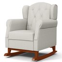 Ver mais imagens de Kit 02 Poltronas de Amamentação Base de Madeira Balanço Lucy P04 Linho Off White - Mpozenato