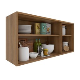 Aéreo 3 Portas 120 Cm sem Tela Thalita Nogal Preto - 2