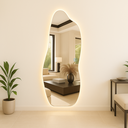 Ver imagem 6 de Espelho Grande Corpo Inteiro Lapidado Orgânico Decorativo 150x60cm Luxo com Led Quente/fria