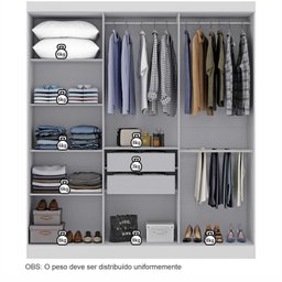 Guarda-Roupa Casal 6 Portas 2 Gavetas Paris - 5