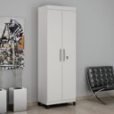 Ver imagem 3 de Conjunto 2 Armários Multiuso Infantil 2 Portas com Chave e 5 Prateleiras Asteca Branco