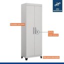 Ver imagem 7 de Conjunto 2 Armários Multiuso Infantil 2 Portas com Chave e 5 Prateleiras Asteca Branco