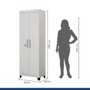 Ver imagem 6 de Conjunto 2 Armários Multiuso Infantil 2 Portas com Chave e 5 Prateleiras Asteca Branco