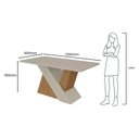Ver imagem 2 de Mesa de Jantar Vênus 170 Cm Amêndoa Clean Off White Tampo com Vidro – Lopas