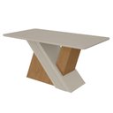 Ver imagem 1 de Mesa de Jantar Vênus 170 Cm Amêndoa Clean Off White Tampo com Vidro – Lopas