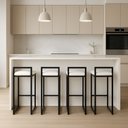Ver imagem 1 de Kit 4 Banqueta Alta Ferro Cozinha Corino Bancada Gourmet:branco