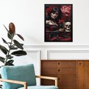 Ver imagem 1 de Quadro Decorativo Umbanda Rosa Caveira 33x24cm - com Vidro:moldura Branca