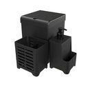 Ver imagem 1 de Kit Pia 3 Peças Lixeira Dispenser Porta Talher Cozinha - Stolf Preto
