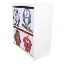 Estante Organizadora de Brinquedos com Caixas Estampadas - Leopardo - Leão - Pinguim - Vaquinha - Or - 7