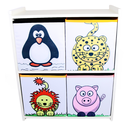 Ver imagem 4 de Estante Organizadora de Brinquedos com Caixas Estampadas - Leopardo - Leão - Pinguim - Vaquinha - Or