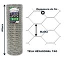 Ver imagem 6 de TELA HEXAGONAL MANGUEIRÃO TAG MALHA 3" FIO BWG 16 (1,65mm) RL 50X1,5m