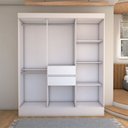 Ver imagem 5 de Guarda-roupa Solteiro Leal Slim 8 Portas 2 Gavetas Branco - Panorama Móveis