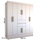 Ver imagem 4 de Guarda-roupa Solteiro Leal Slim 8 Portas 2 Gavetas Branco - Panorama Móveis