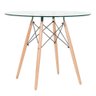 KIT - Mesa Eames com tampo de vidro 90 cm + 2 cadeiras Eiffel DSW Laranja - 2