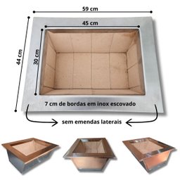 Braseiro Refratário 45cmx30cm Embutir Churrasqueira Gourmet - 2