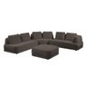 Sofá de Canto Modulado Vercelli 522cm com Almofadas Soltas e Puff Veludo Luxo Marrom G92 - Gran Belo - 2