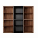 Ver imagem 2 de Estante Livros Escritório 180 cm 12 Nichos Abertos F5 Office Cor:Nogal com Preto