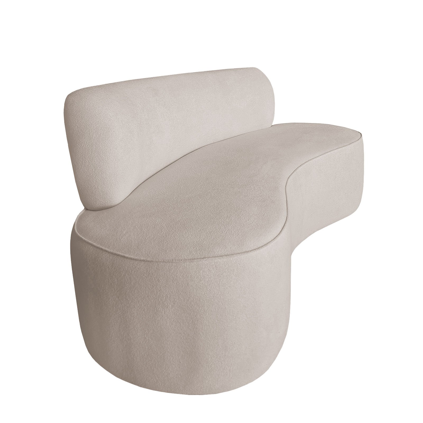 Sofá Curvo Living 160cm Boucle Bege - Am Interiores | MadeiraMadeira