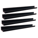 Ver imagem 1 de Kit 4 Prateleira Porta Quadros Retratos Fotos Temperos Livros e Enfeites Cor:Preto