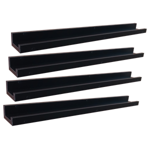 Kit 4 Prateleira Porta Quadros Retratos Fotos Temperos Livros e Enfeites Cor:Preto
