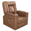 Ver imagem 4 de Poltrona Reclinável Villa Savana Courino Espuma D23 Whisky Bivolt Matrix