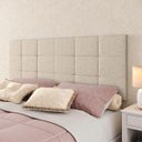 Ver imagem 2 de Cabeceira Painel Bia Estofada Queen Linho Bege 1,60m - Pc Móveis
