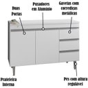 Ver imagem 4 de Balcao Para Pia 97 cm 2 Portas Andreia Branco REAJL
