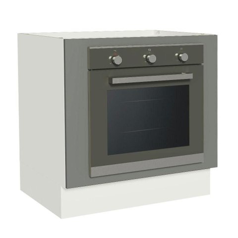 Balcão para Forno de Embutir 80 X 60 Cm sem Tampo Branco/cinza Agata Madesa