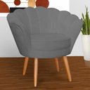 Ver imagem 5 de Kit 2 Poltronas Decorativa para Sala de Estar Charm Suede Cinza - Montanaris Decor MD MONTANARIS DEC