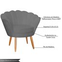 Ver imagem 3 de Kit 2 Poltronas Decorativa para Sala de Estar Charm Suede Cinza - Montanaris Decor MD MONTANARIS DEC