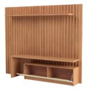 Ver imagem 5 de Painel Ripado Mdf para Tv 2,23 X 1,83m com Rack e Bancada Tb183 Pradel Móveis-freijó/off White
