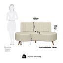Ver imagem 4 de Sofá Living 2 Lugares com Pés em Madeira Maciça 160cm Roseau Yescasa