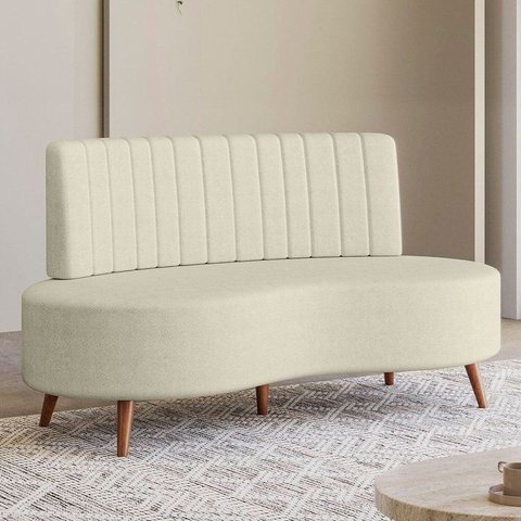 Sofá Living 2 Lugares com Pés em Madeira Maciça 160cm Roseau Yescasa