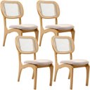 Ver imagem 1 de Kit 4 Cadeiras para Sala de Jantar Cozinha Estofada e Tela Mariah L02 Seude Bege - Lyam Decor