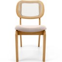Ver imagem 3 de Kit 4 Cadeiras para Sala de Jantar Cozinha Estofada e Tela Mariah L02 Seude Bege - Lyam Decor