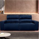Ver imagem 2 de Sofá de Couro 2 Lugares Alabama 250cm USB M06 Cor Blue Bicolor 502 - Amarena Móveis