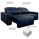 Ver imagem 6 de Sofá de Couro 2 Lugares Alabama 250cm USB M06 Cor Blue Bicolor 502 - Amarena Móveis