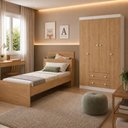 Ver imagem 3 de Jogo de Quarto Cama com Colchão Incluso e Guarda-Roupa 4 Portas 2 Gavetas Lira Multimóveis MP4839