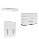 Ver imagem 2 de Guarda-roupa Sevilha 4 Portas Cômoda 4 Gavetas 1 Porta Cama Infanto Juvenil Solteiro