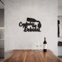 Ver imagem 1 de Placa Decorativa Cantinho da Bebida Letreiro Cozinha e Cafeteria Decoração de Parede MDF Preto 3mm