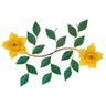 Arranjo Com Flores De Ferro Parede Cozinha Moderna Decoração - Amarelo - 1