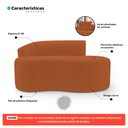 Ver imagem 3 de Kit 02 Sofás Orgânicos Living Bob 145cm 02 Lugares com 02 Almofadas Bouclê Terracota - Desk Design