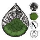 Ver imagem 4 de Cadeira Balanço Ninho Suspenso Gota Tramado C- Almofada Impermeável Acesse Móveis Preto-verde